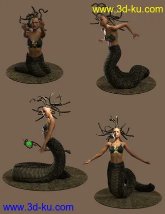 3D打印模型Medusa's Revenge Hierarchical Poses for Medusa的图片