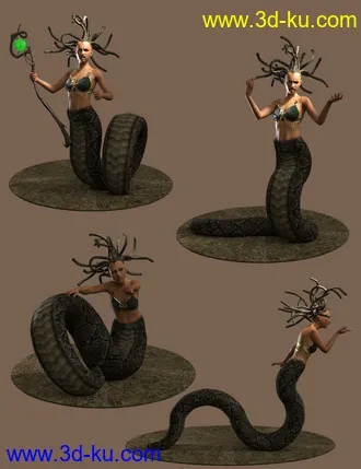 3D打印模型Medusa's Revenge Hierarchical Poses for Medusa的图片