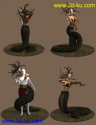 3D打印模型Medusa's Revenge Hierarchical Poses for Medusa的图片