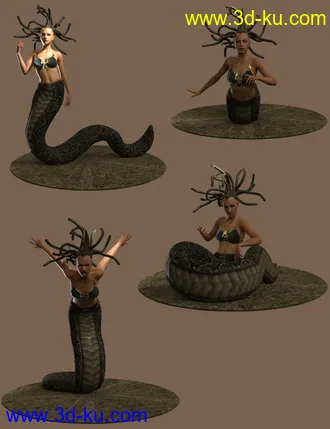 3D打印模型Medusa's Revenge Hierarchical Poses for Medusa的图片