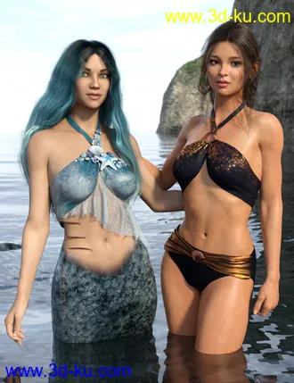 3D打印模型Mermaid Bikini for Genesis 8 and 8.1 Females的图片
