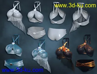 3D打印模型Mermaid Bikini for Genesis 8 and 8.1 Females的图片