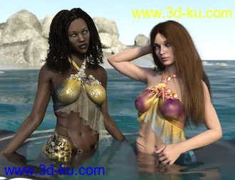 3D打印模型Mermaid Bikini Texture Expansion的图片