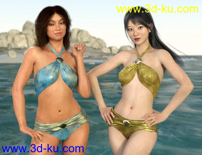 Mermaid Bikini Texture Expansion模型的图片3