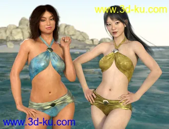 3D打印模型Mermaid Bikini Texture Expansion的图片