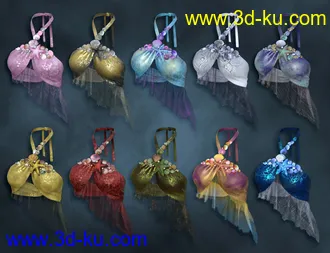 3D打印模型Mermaid Bikini Texture Expansion的图片