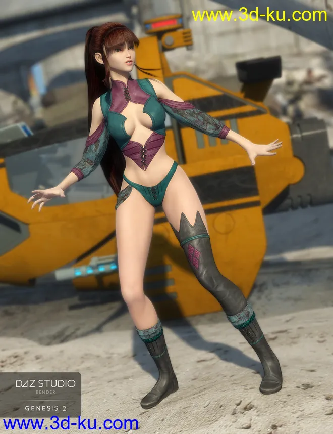 Merriment Outfit for Genesis 2 Female(s)模型的图片2