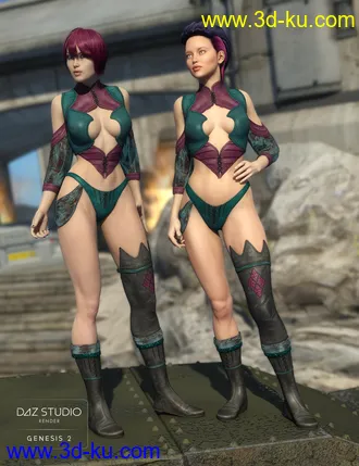3D打印模型Merriment Outfit for Genesis 2 Female(s)的图片