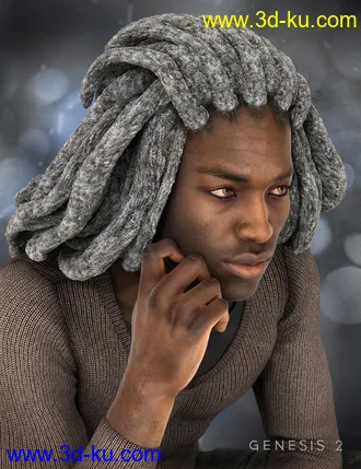 3D打印模型Messy Dreads for Genesis 2 Male(s)的图片