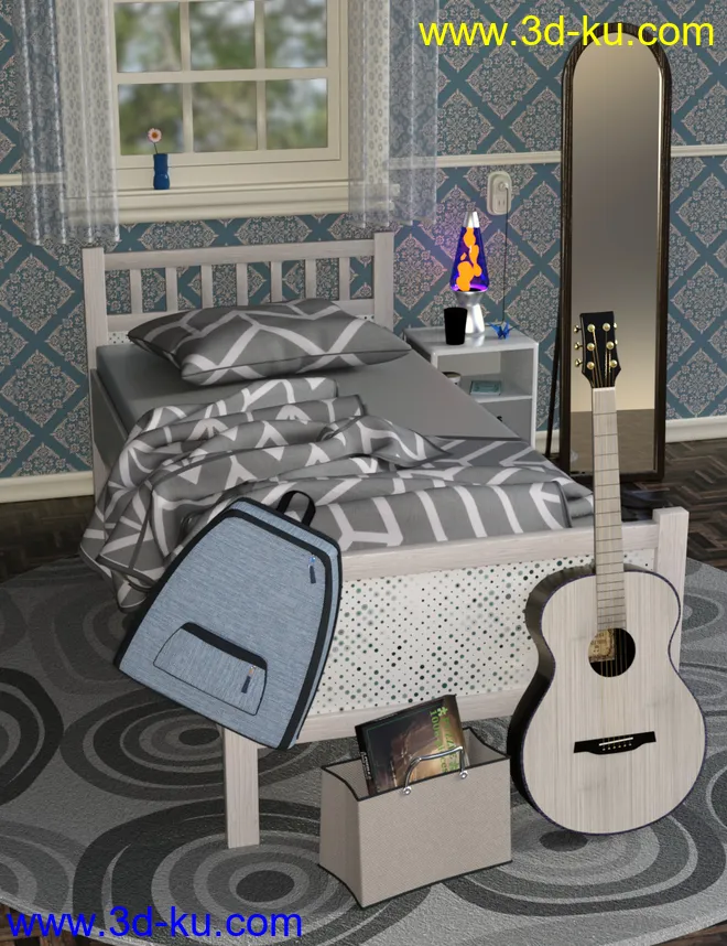Messy Vignette Bedroom模型的图片4