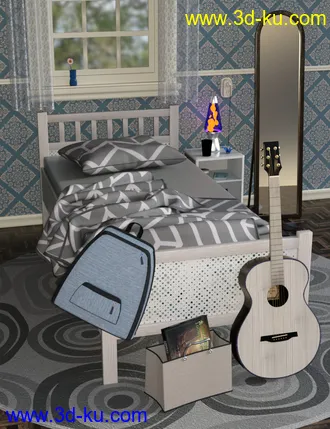3D打印模型Messy Vignette Bedroom的图片