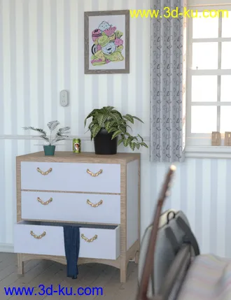 3D打印模型Messy Vignette Bedroom的图片