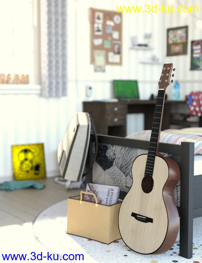 Messy Vignette Bedroom模型的图片9