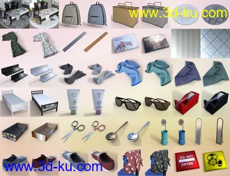 3D打印模型Messy Vignette Bedroom的图片