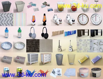 3D打印模型Messy Vignette Bedroom的图片