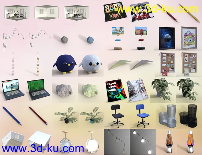 Messy Vignette Bedroom模型的图片12