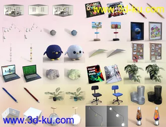 3D打印模型Messy Vignette Bedroom的图片