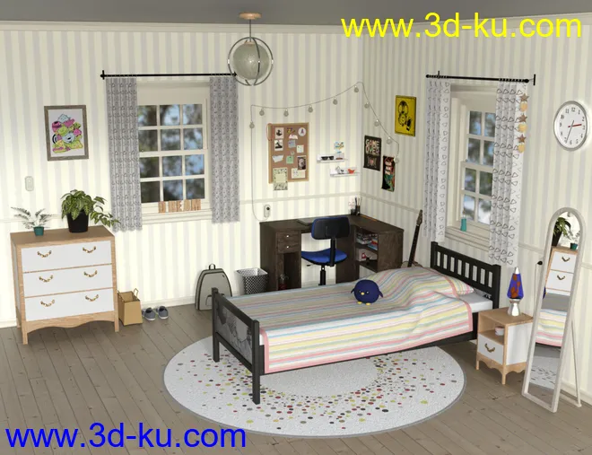 Messy Vignette Bedroom模型的图片13
