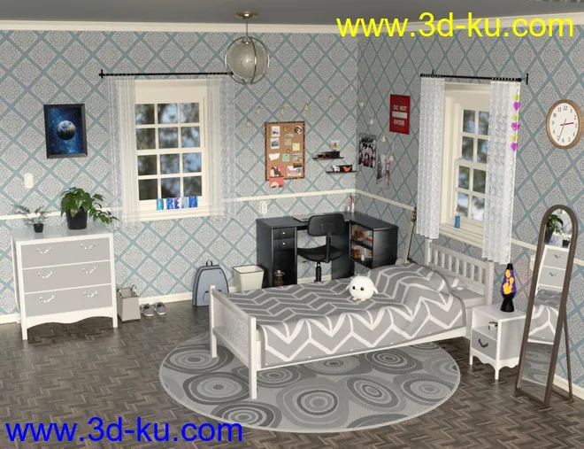 Messy Vignette Bedroom模型的图片14
