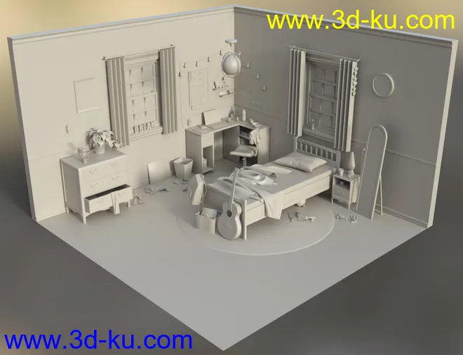 Messy Vignette Bedroom模型的图片15
