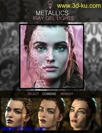 3D打印模型Metallic Gel Portrait Lighting for Iray的图片