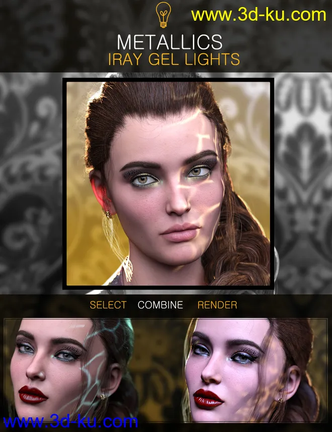 Metallic Gel Portrait Lighting for Iray模型的图片2