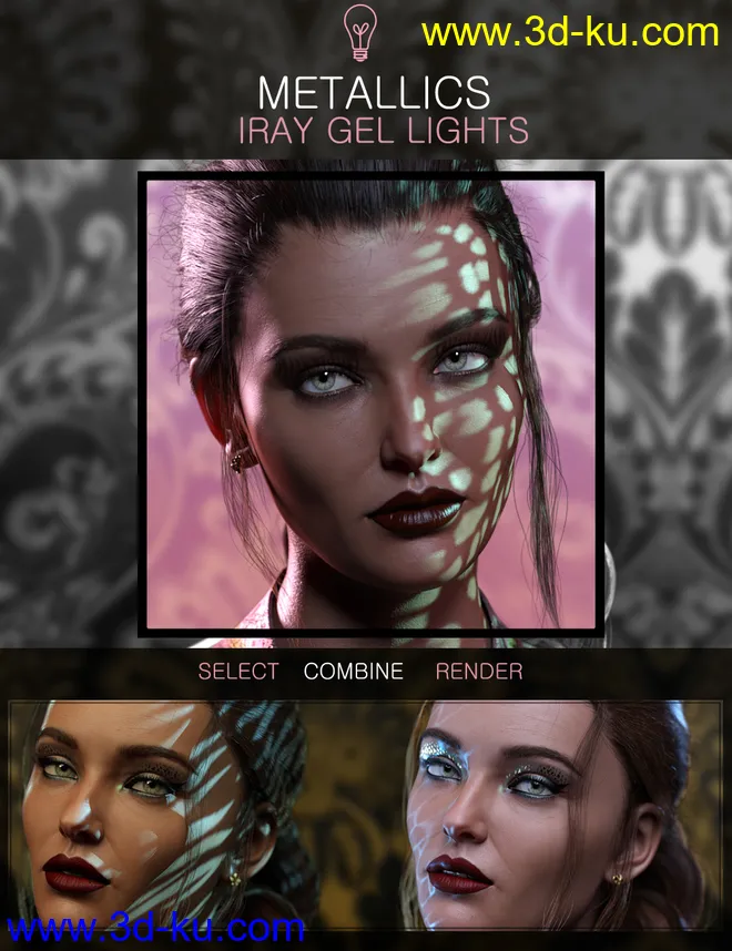 Metallic Gel Portrait Lighting for Iray模型的图片3