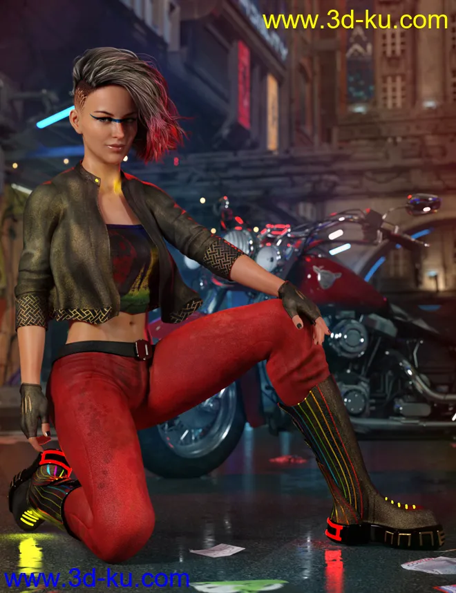 Midnight Rain Outfit for Genesis 8 Females模型的图片1