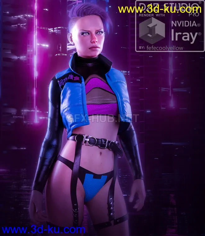 Midnight Runner dForce outfit for Genesis 8&8.1 Female模型的图片1