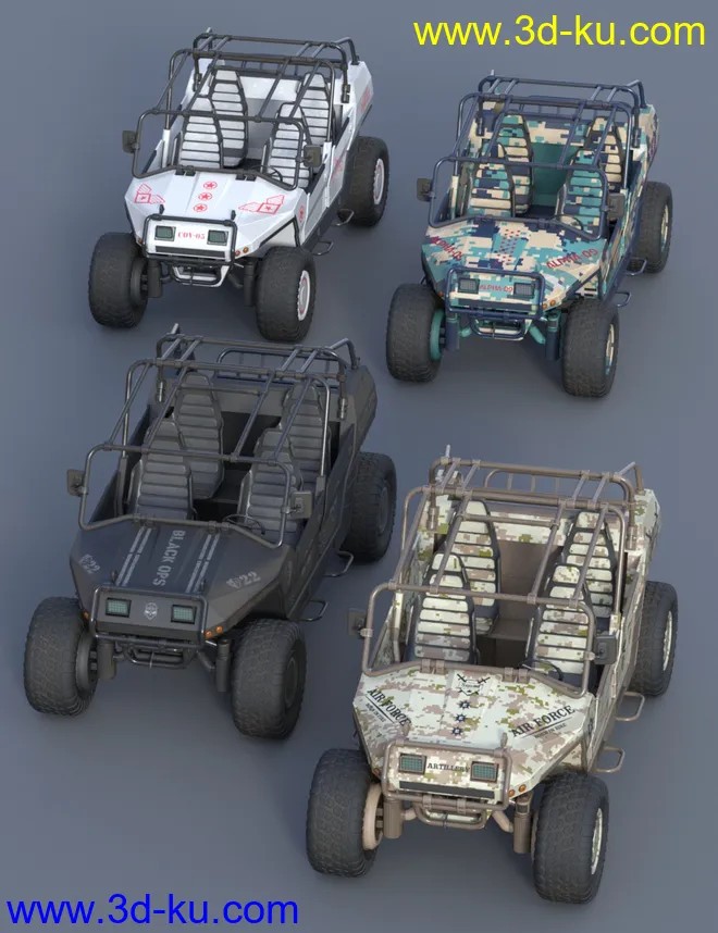 MIL ATV Vehicle Material Pack模型的图片1
