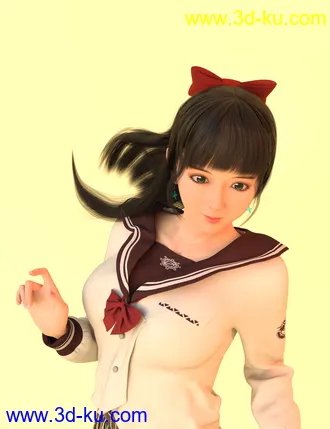 3D打印模型Mio Character and Mio Hair for Genesis 8 and 8.1 Females的图片