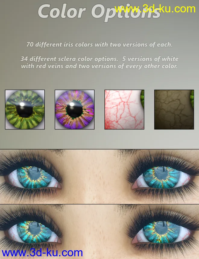 MMX Beautiful Eyes 2 for Genesis 3 and 8模型的图片3