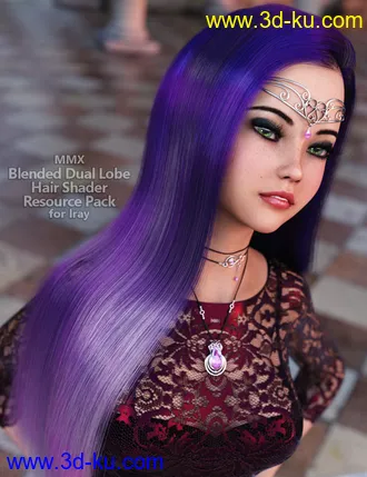 3D打印模型MMX Blended Dual Lobe Hair Shader Resource Pack for Iray的图片