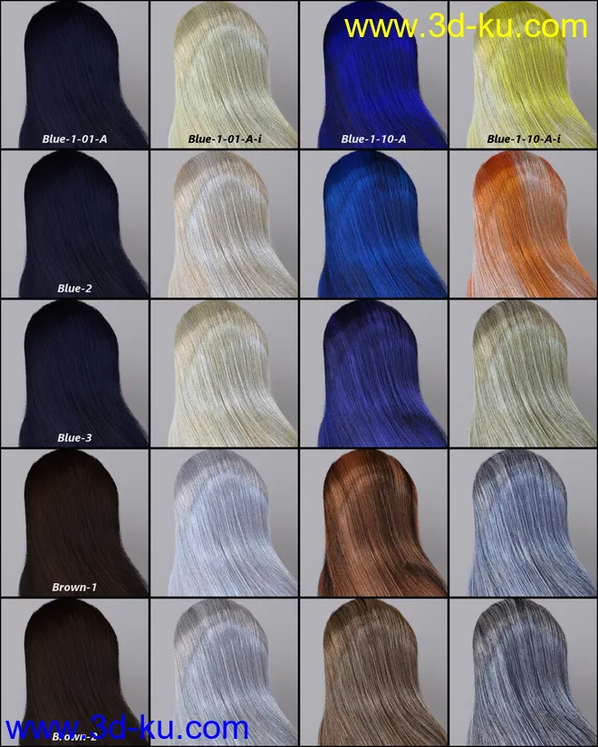 MMX Blended Dual Lobe Hair Shader Resource Pack for Iray模型的图片3