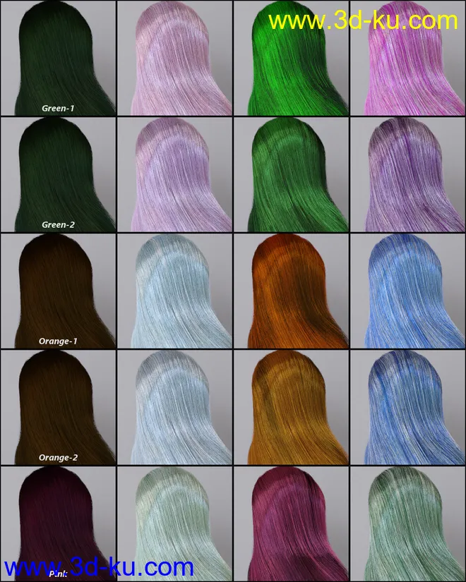 MMX Blended Dual Lobe Hair Shader Resource Pack for Iray模型的图片4