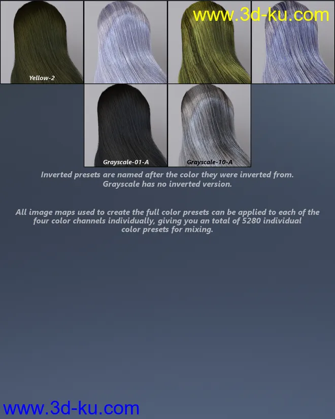 MMX Blended Dual Lobe Hair Shader Resource Pack for Iray模型的图片7