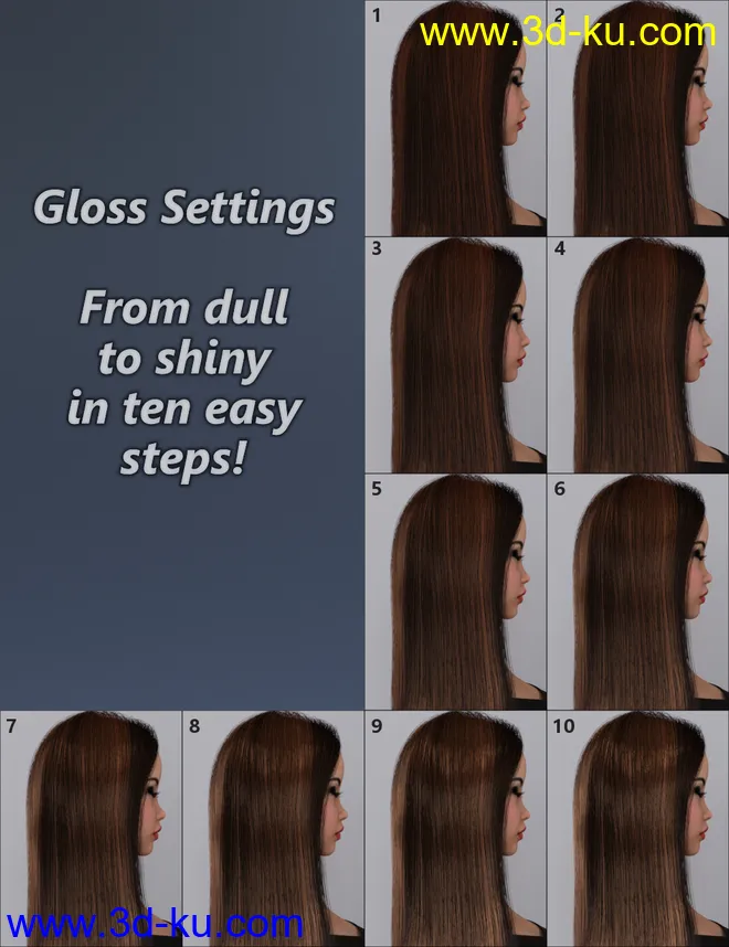 MMX Blended Dual Lobe Hair Shader Resource Pack for Iray模型的图片12