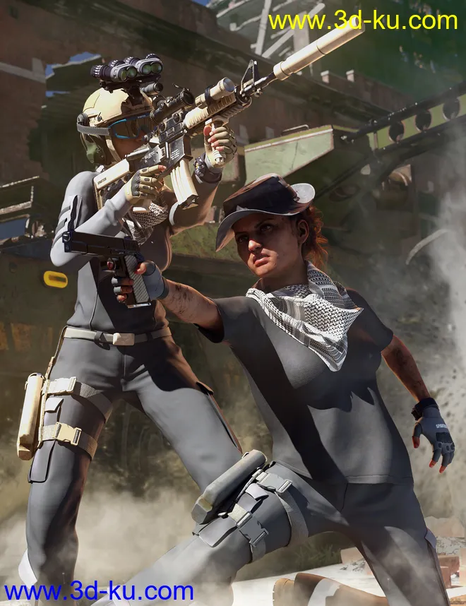 Modern Military Outfit for Genesis 8 Females模型的图片1