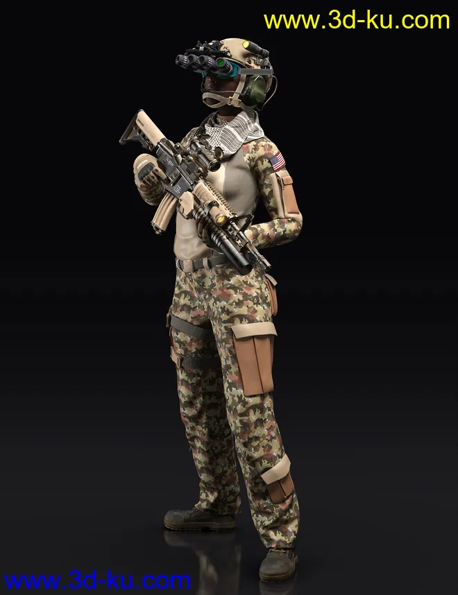Modern Military Outfit for Genesis 8 Females模型的图片2
