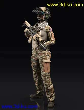3D打印模型Modern Military Outfit for Genesis 8 Females的图片