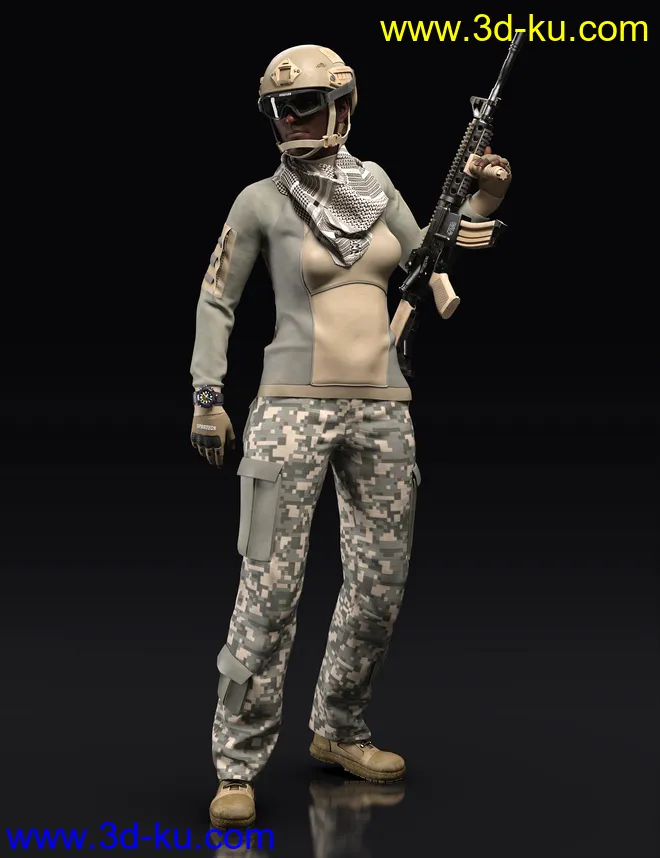 Modern Military Outfit for Genesis 8 Females模型的图片4