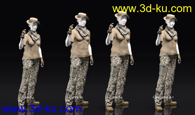 Modern Military Outfit for Genesis 8 Females模型的图片8