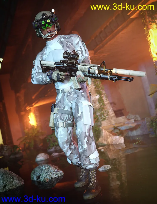 Modern Military Outfit for Genesis 8 Males模型的图片1