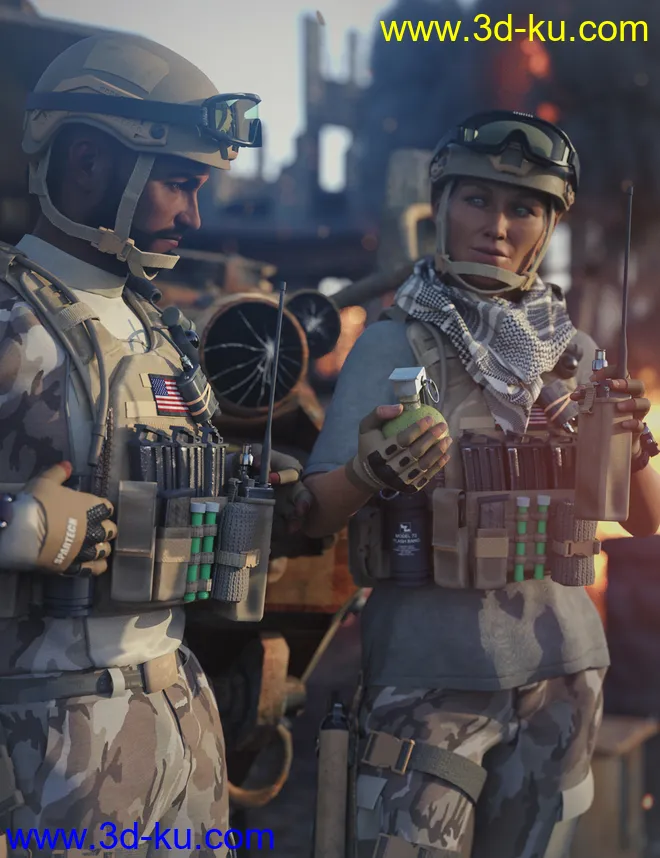 Modern Military Outfit Props and Accessories模型的图片1