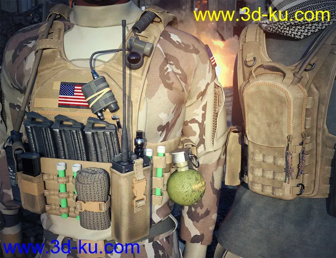 Modern Military Outfit Props and Accessories模型的图片2