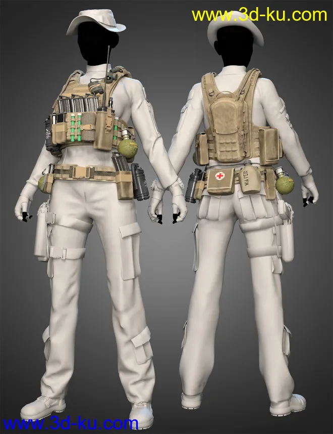 Modern Military Outfit Props and Accessories模型的图片3