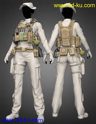 3D打印模型Modern Military Outfit Props and Accessories的图片