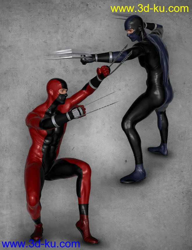 Modern Ninja Blades Poses for Genesis 2 Male(s)模型的图片1