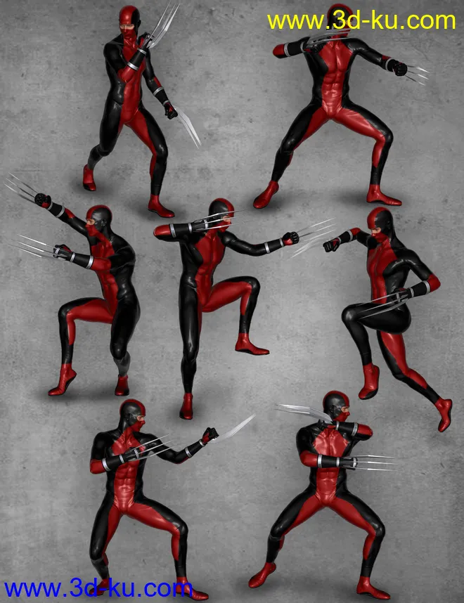 Modern Ninja Blades Poses for Genesis 2 Male(s)模型的图片2