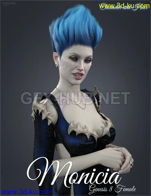 Monicia Character and Hair for Genesis 8 Female模型的图片1